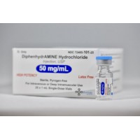 Diphenhydramine HCl, 50 mg / mL Injection, Single-Dose Vial 1 mL, Emergency Kit Medication